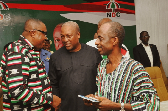 John Mahama (middle) with NDC executives