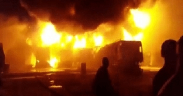 The fire destroyed shops
