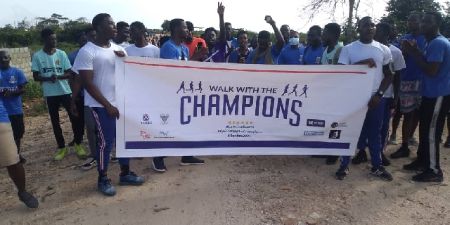 Participants during the walk
